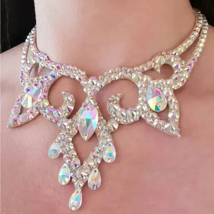 AB Rhinestone Water Drop Necklace