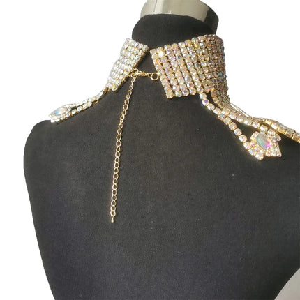 Rhinestone Glass Pendant Necklace & Earring Set