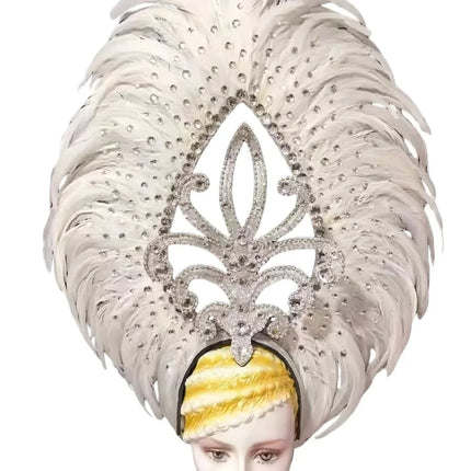 The Stardust Wings of Radiance – Deluxe Feathered Samba & Carnival Crown