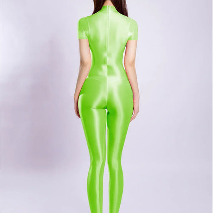 Breathable High-Stretch Zipper Crotch Yoga Bodysuit Shaping Leotard Unitard
