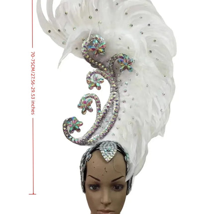 The Stardust Royal Plume – Feathered Carnival & Cabaret Stage Headdress