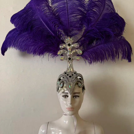 The Stardust Samba Queen – Premium Feathers & Rhinestones Carnival Headdress