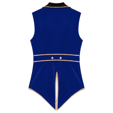 Velvet Circus Ringmaster Tailcoat Vest Marching Band Halloween Showman Outerwear
