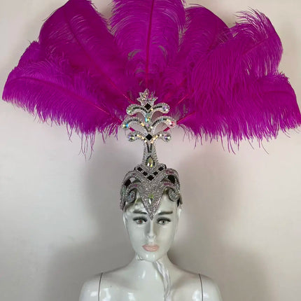 The Stardust Samba Queen – Premium Feathers & Rhinestones Carnival Headdress