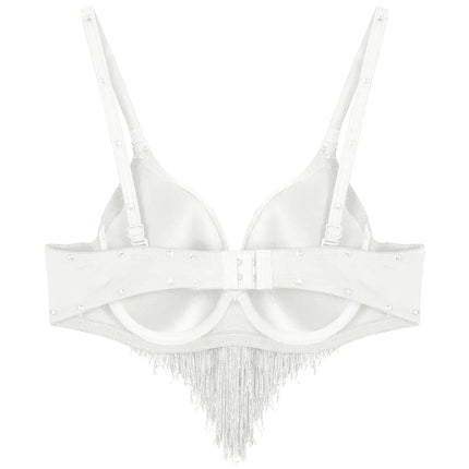 The Stardust Oasis Sirena – Sequined Tassel & Rhinestone Push-Up Belly Dance Bra Top