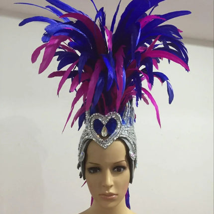 The Stardust Dynasty – Majestic Velvet & Feather Samba Masquerade Crown