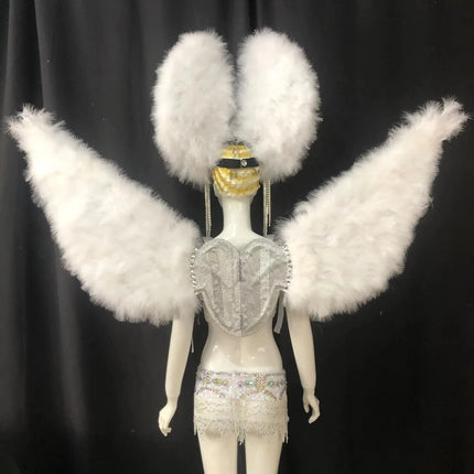 Multi-Color Feathered Wing and Headdress Performance Set
