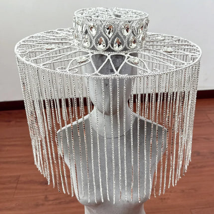 Rhinestone Crystal Fringe Tassel Hat Headpiece