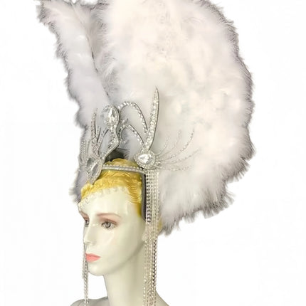 Feather headdress samba costume carnival halloween party bar performance hat makeup dance wings parade