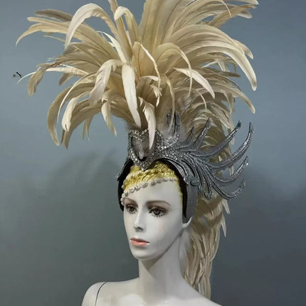 The Stardust Dynasty – Majestic Velvet & Feather Samba Masquerade Crown