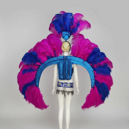 Feathered Carnival Headdress and Wing Performance Set