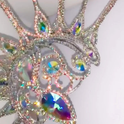 Luxury Peacock Rhinestone Statement Crown – Oversized Crystal Headpiece & Show-Stopping Hair Jewelry for Fashion Shows, Galas & Festivals