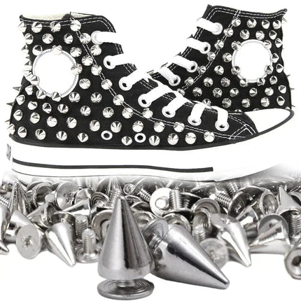Metal Cone Studs & Spikes Screwback Rivets for Leathercraft, Clothes & DIY Hardware