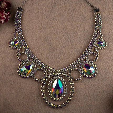 AB Rhinestone Pendant Necklace
