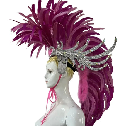 The Stardust Dynasty – Majestic Velvet & Feather Samba Masquerade Crown