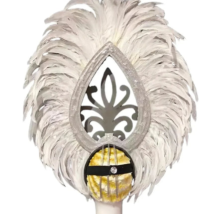 The Stardust Empress Dionysia – White Feather Carnival & Masque Ball Headdress