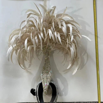 The Stardust Dionysia – Off-White Feather Carnival & Masque Ball Headdress