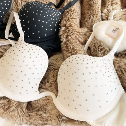 The Stardust Spotlight Plunge Bra – Luxe Rhinestone Showgirl Push-Up