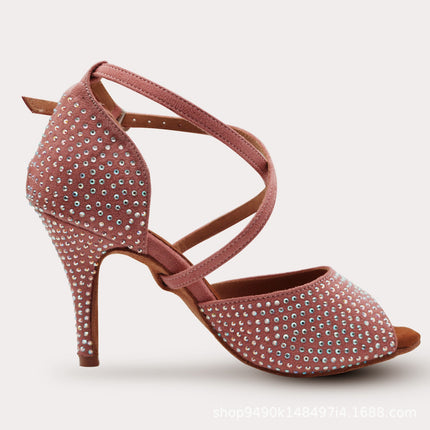 The Stardust Blush Latin Dance Heel – Pink Strappy Performance Sandal