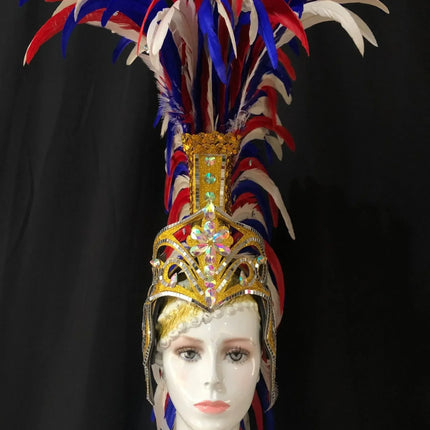 The Stardust Dynasty – Majestic Velvet & Feather Samba Masquerade Crown