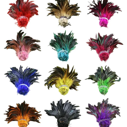 Natural Rooster Saddle Feather Strung Fringe (1 Roll)