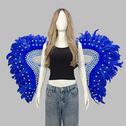Artisanal Feather Angel Wings Statement Backpiece Runway & Carnival Costume Prop