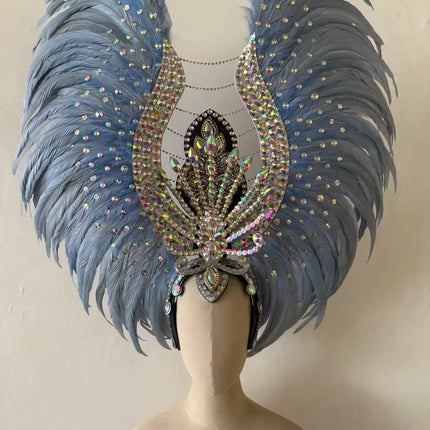 The Stardust Aurora Feather Headdress – Light Purple Cabaret & Carnival Crown