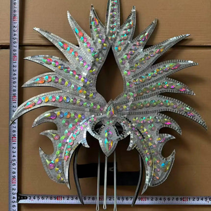 The Stardust Majestic Feather Crown – Carnival & Cabaret Stage Headdress