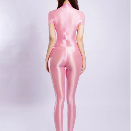 Breathable High-Stretch Zipper Crotch Yoga Bodysuit Shaping Leotard Unitard