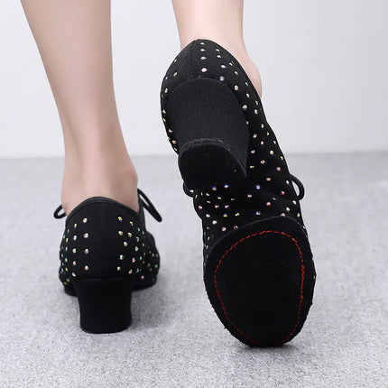 The Stardust Midnight Flash Oxford – Rhinestone Lace-Up Dance Shoe
