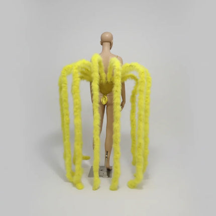 Long Feather Waterfall Backpiece Costume Accessory