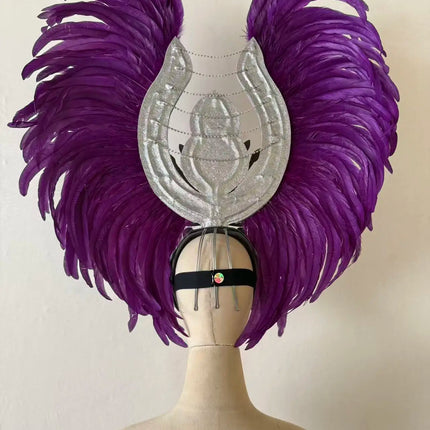 The Stardust Aurora Feather Headdress – Light Purple Cabaret & Carnival Crown