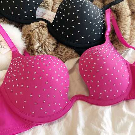 The Stardust Spotlight Plunge Bra – Luxe Rhinestone Showgirl Push-Up