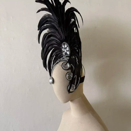 The Stardust Samba Enchantment – Exquisite Feathered Dance & Stage Headdress