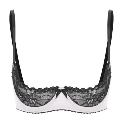 Lace Underwire Half-Cup Balconette Bra
