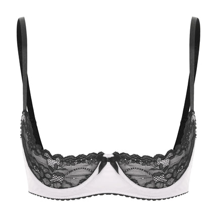 Lace Underwire Half-Cup Balconette Bra