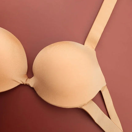 Handmade Steel Ring Gathered Nude Performance Bra Cup
