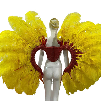 Two-Tone Feather Wing Backpiece Stage Costume Accessory