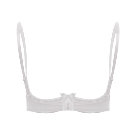 Satin Underwire Half-Cup Push-Up Bra