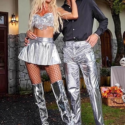 Music Festival Silver Tassel Sequin Bikini Dress Sexy Women's Stage Bar Nightclub Singer Role Playing Performance Costume Set