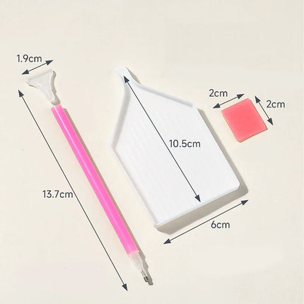 3PC Rhinestone Pen Tool Set with Tray and Wax Pad