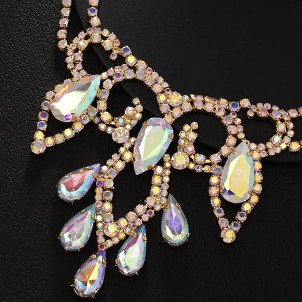 AB Rhinestone Water Drop Necklace
