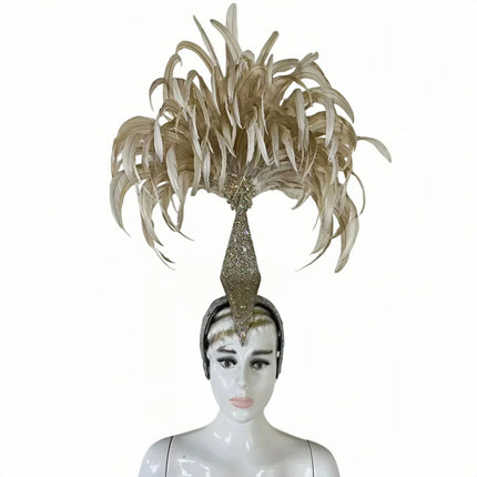 The Stardust Dionysia – Off-White Feather Carnival & Masque Ball Headdress