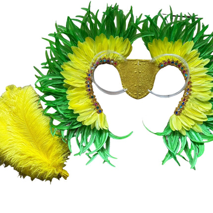 Two-Tone Feather Wing Backpiece Stage Costume Accessory