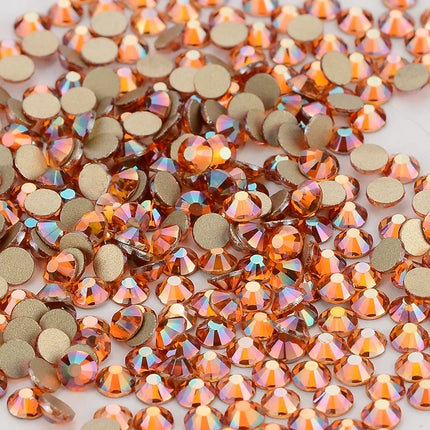 SS3-SS60 AB Gold Bottom Non-Hotfix Glass Flatback Rhinestone