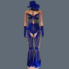 blue jumpsuit set / M