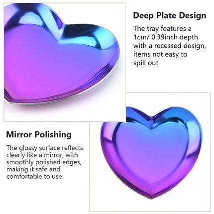 Heart-Shaped Metal Sorting Trays for Rhinestones and Beads
