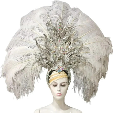 FASHIONABLE AND EXQUISITE HEADDRESS FEATHERS SAMBA DANCE CARNIVAL HALLOWEEN PARTY LATIN DANCE BAR PERFORMANCE HAT MASQUERADE