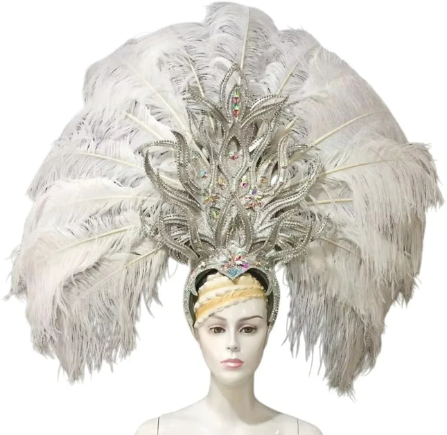 FASHIONABLE AND EXQUISITE HEADDRESS FEATHERS SAMBA DANCE CARNIVAL HALLOWEEN PARTY LATIN DANCE BAR PERFORMANCE HAT MASQUERADE