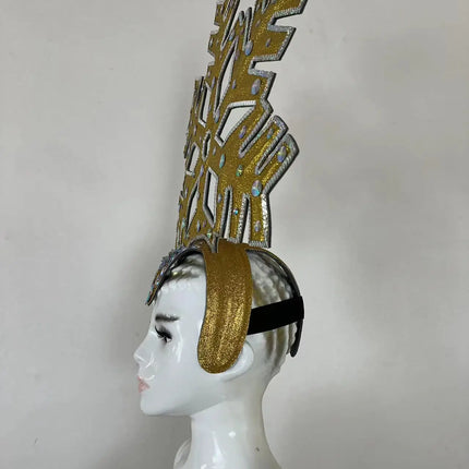 The Stardust Dionysia – Gold Snowflake Starburst Carnival & Masque Ball Crown